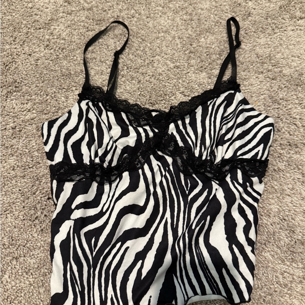 Black and White Zebra Print Women's Top